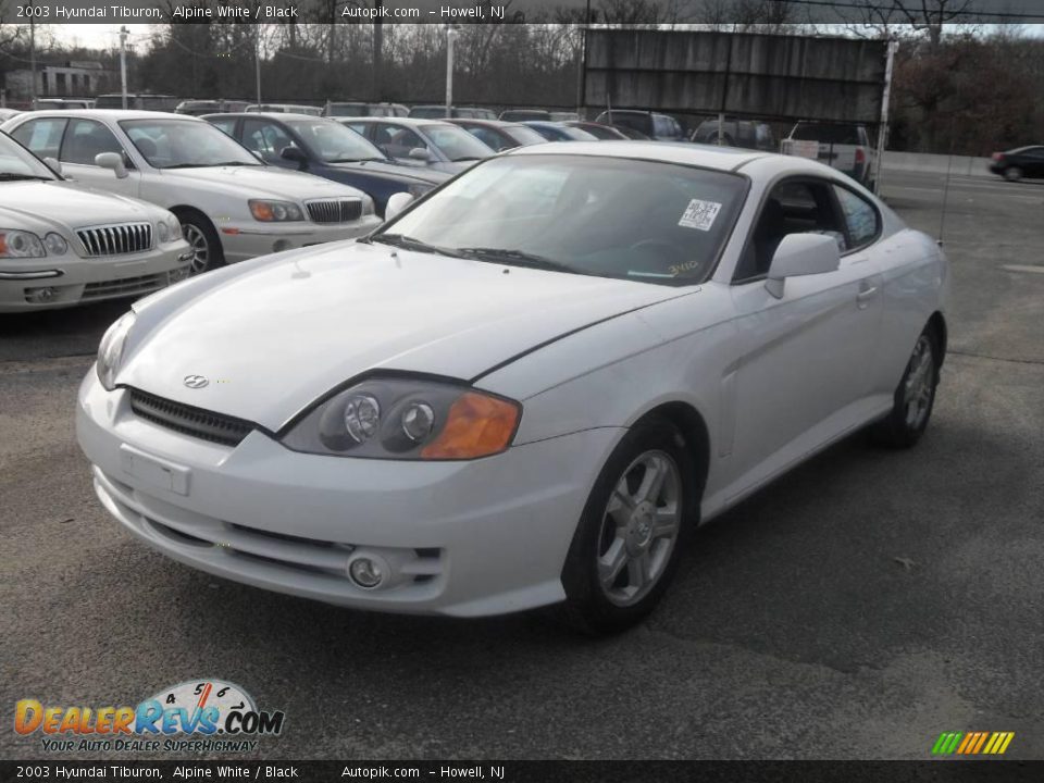 2003 Hyundai Tiburon Alpine White / Black Photo #2