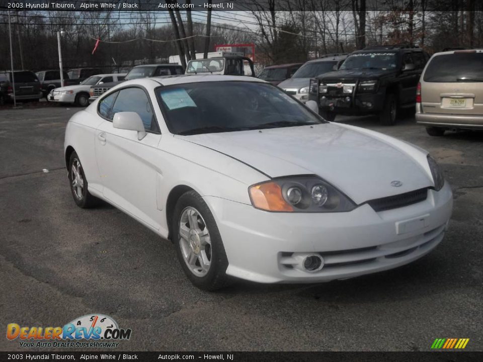 2003 Hyundai Tiburon Alpine White / Black Photo #3