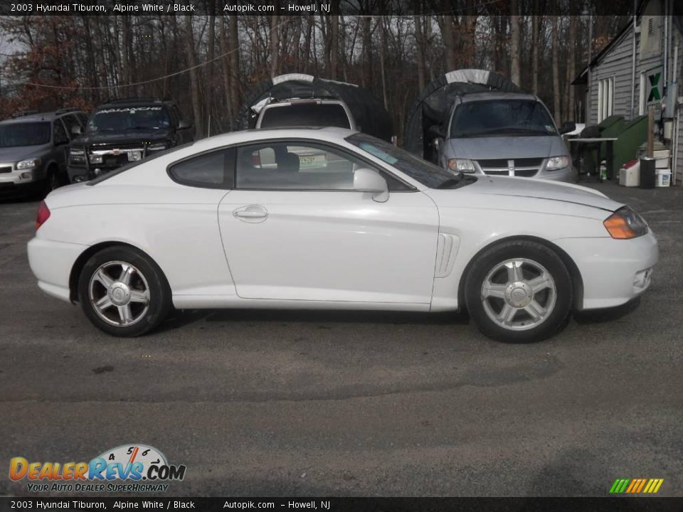2003 Hyundai Tiburon Alpine White / Black Photo #4