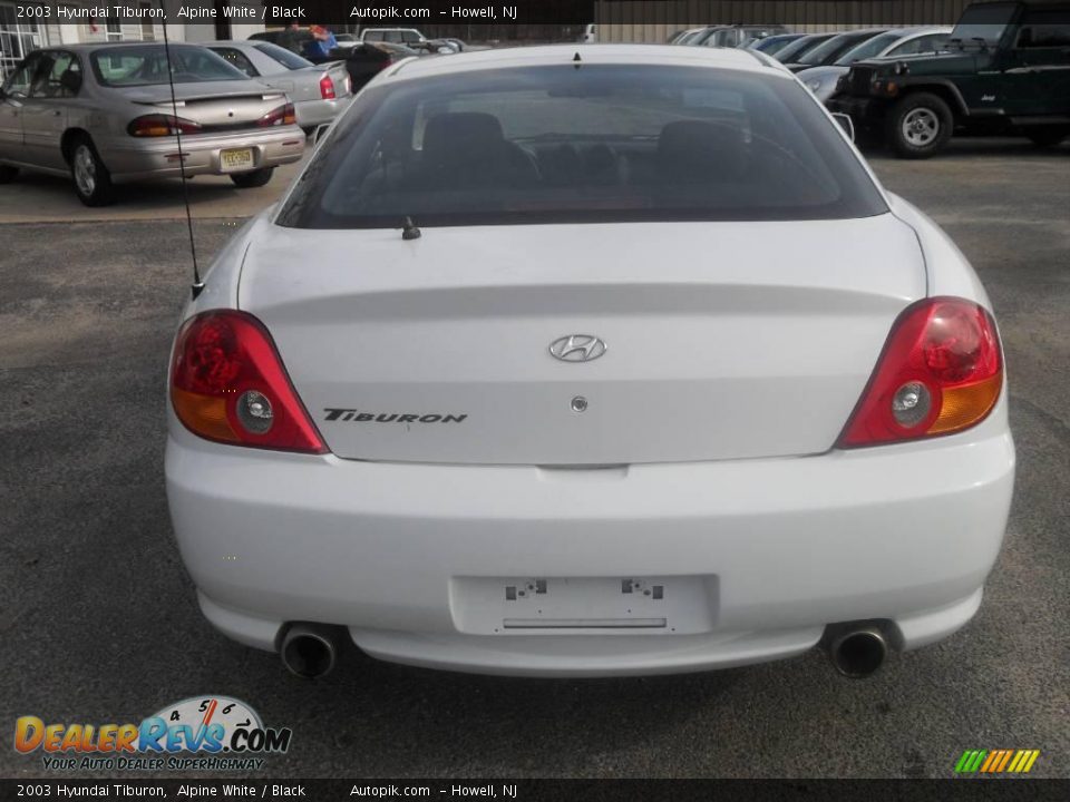 2003 Hyundai Tiburon Alpine White / Black Photo #6