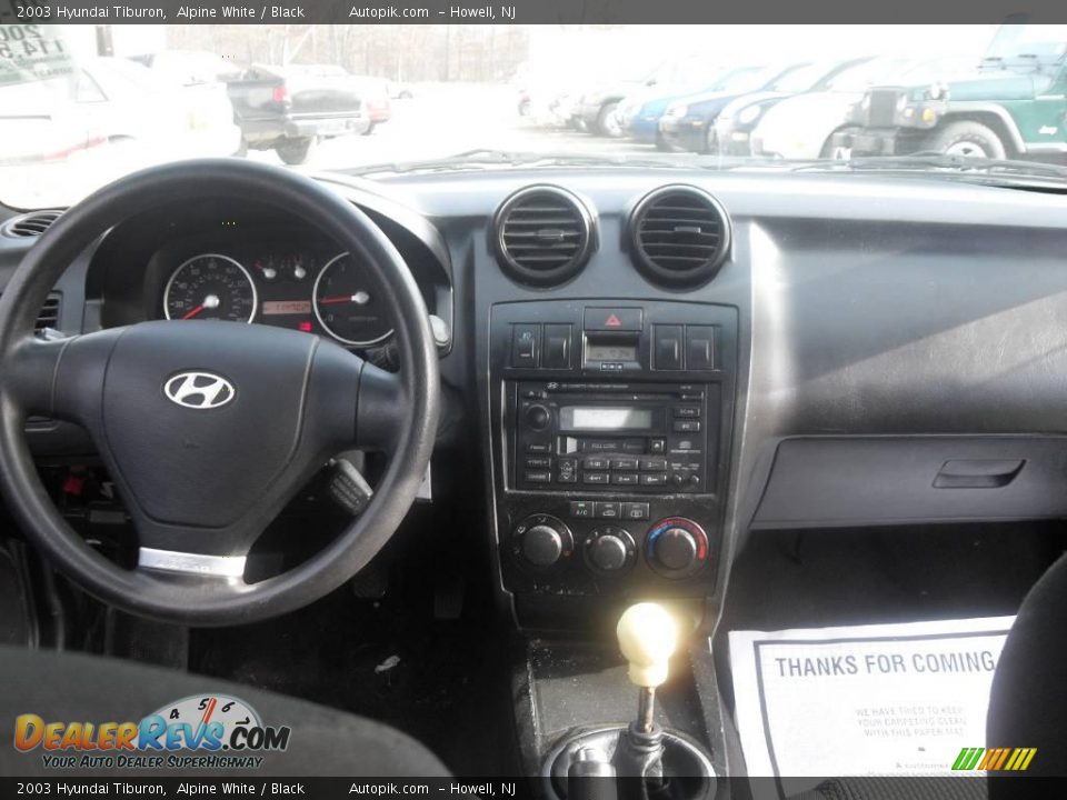 2003 Hyundai Tiburon Alpine White / Black Photo #13