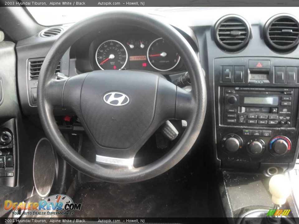 2003 Hyundai Tiburon Alpine White / Black Photo #15