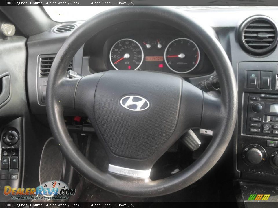 2003 Hyundai Tiburon Alpine White / Black Photo #16