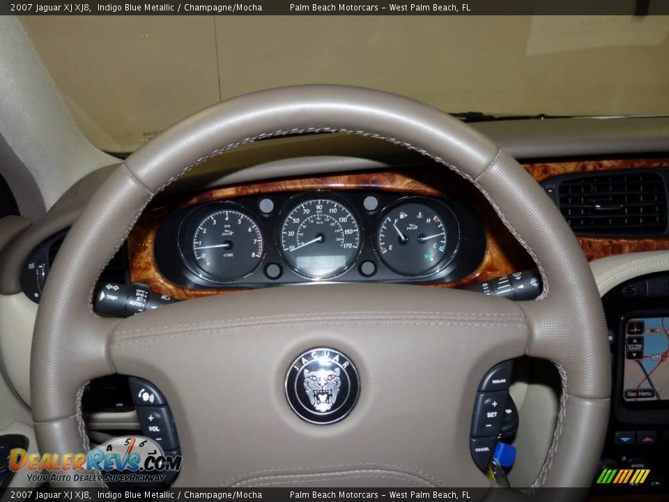 2007 Jaguar XJ XJ8 Indigo Blue Metallic / Champagne/Mocha Photo #36