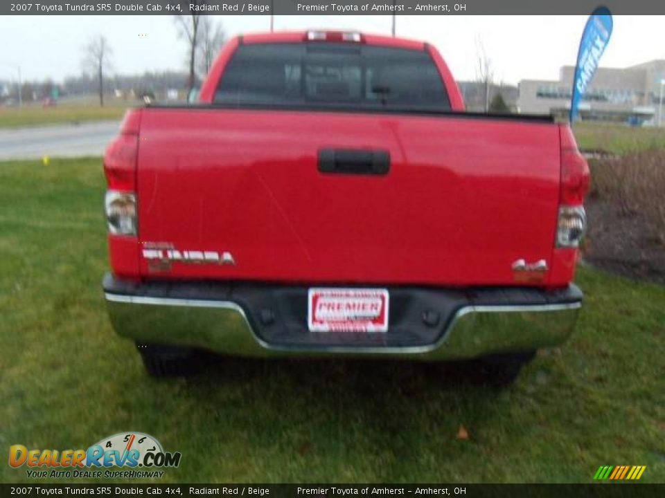 2007 Toyota Tundra SR5 Double Cab 4x4 Radiant Red / Beige Photo #4