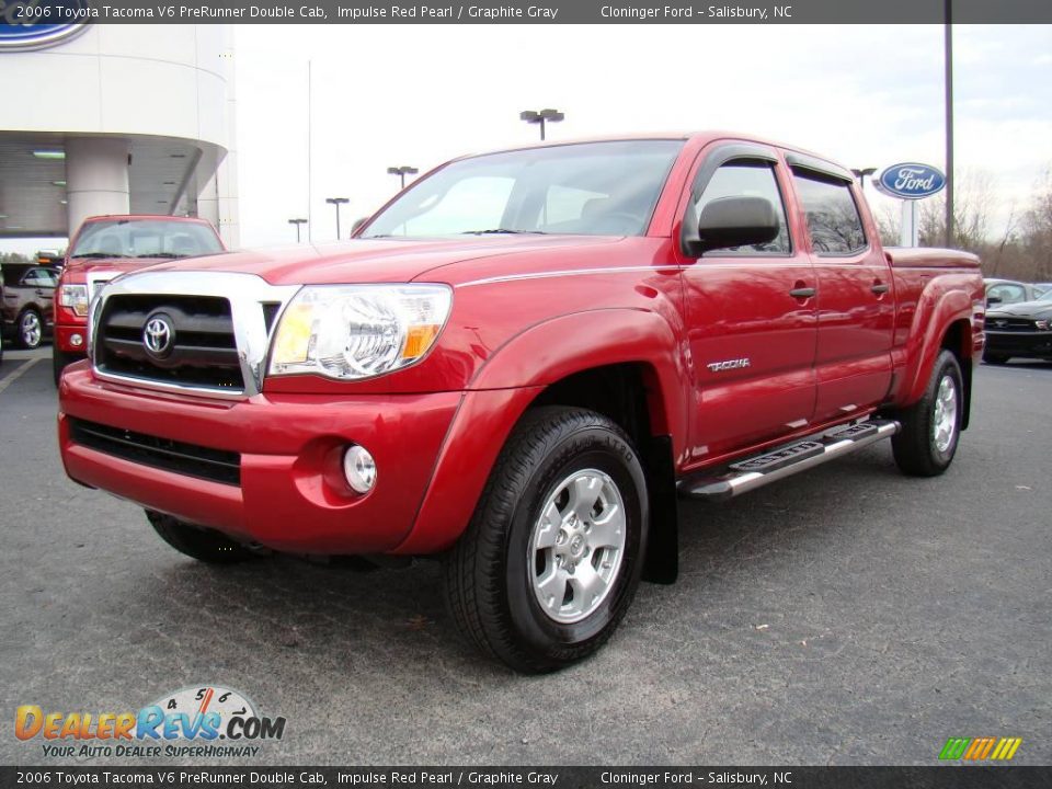 2006 Toyota Tacoma V6 PreRunner Double Cab Impulse Red Pearl / Graphite Gray Photo #6