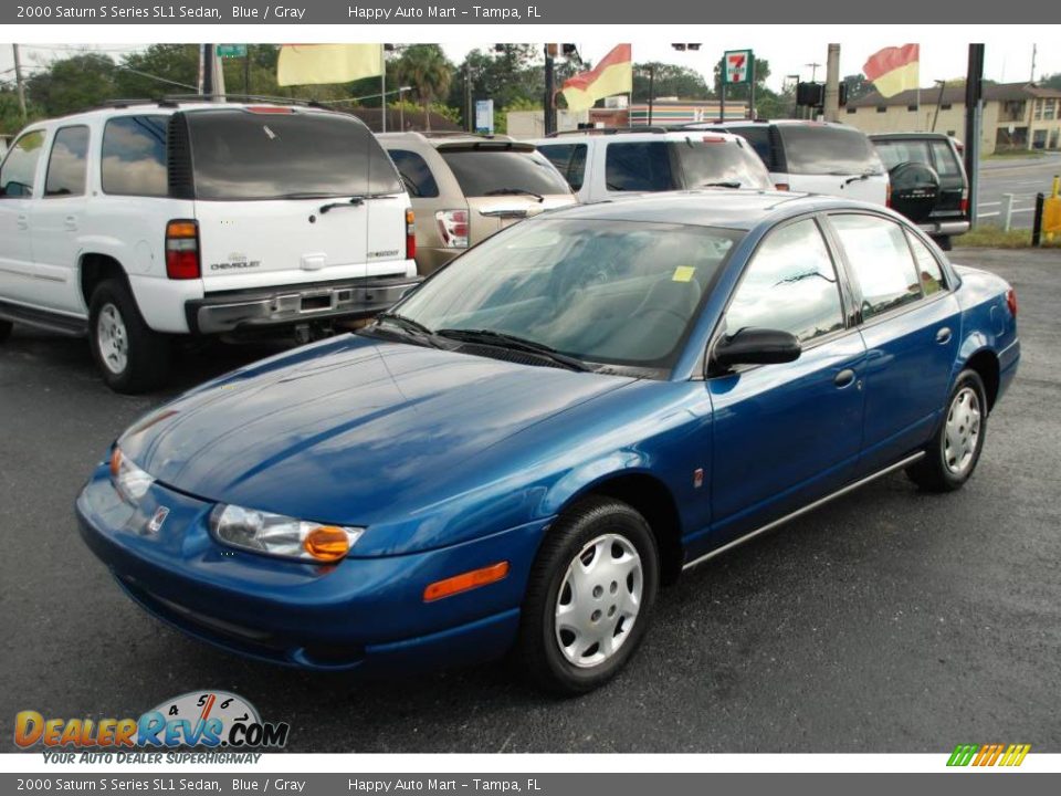 2000 Saturn S Series SL1 Sedan Blue / Gray Photo #2