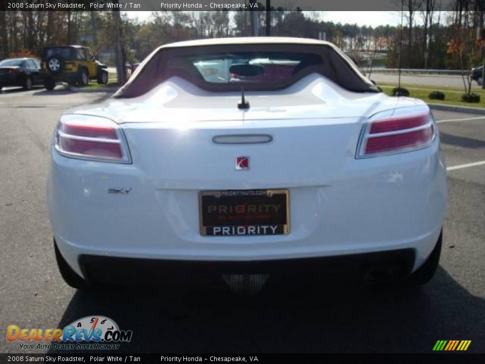 2008 Saturn Sky Roadster Polar White / Tan Photo #5