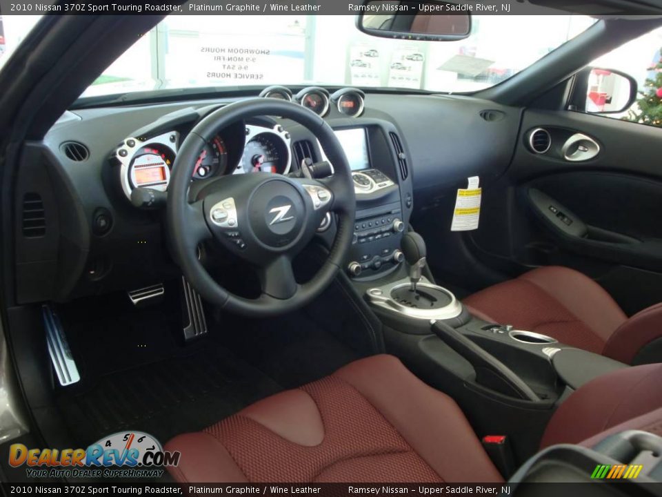 Wine Leather Interior - 2010 Nissan 370Z Sport Touring Roadster Photo #33