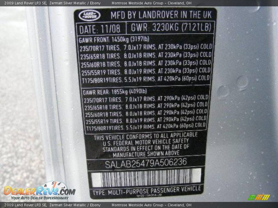 2009 Land Rover LR3 SE Zermatt Silver Metallic / Ebony Photo #32