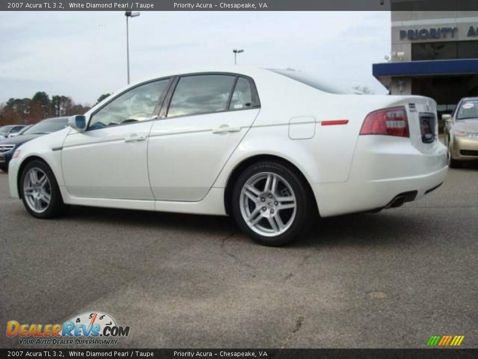 2007 Acura TL 3.2 White Diamond Pearl / Taupe Photo #3