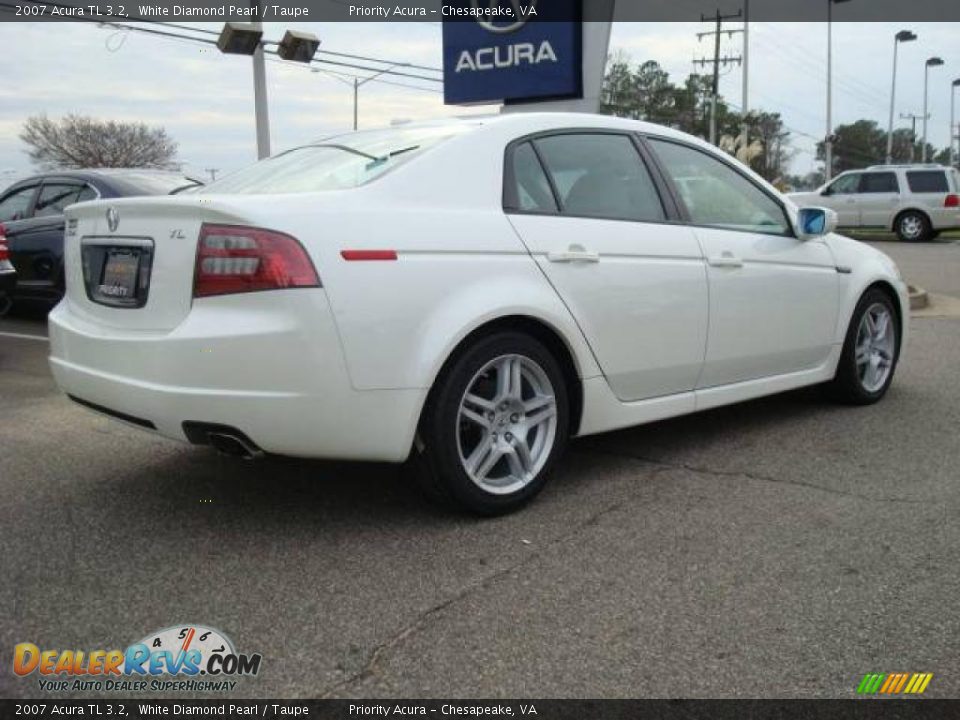 2007 Acura TL 3.2 White Diamond Pearl / Taupe Photo #5