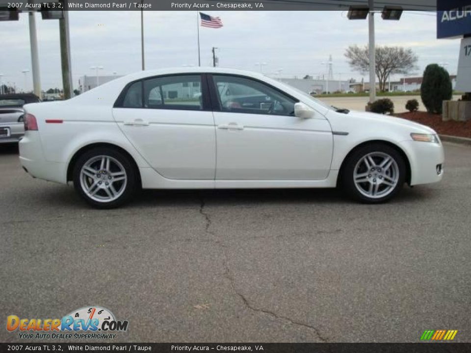 2007 Acura TL 3.2 White Diamond Pearl / Taupe Photo #6