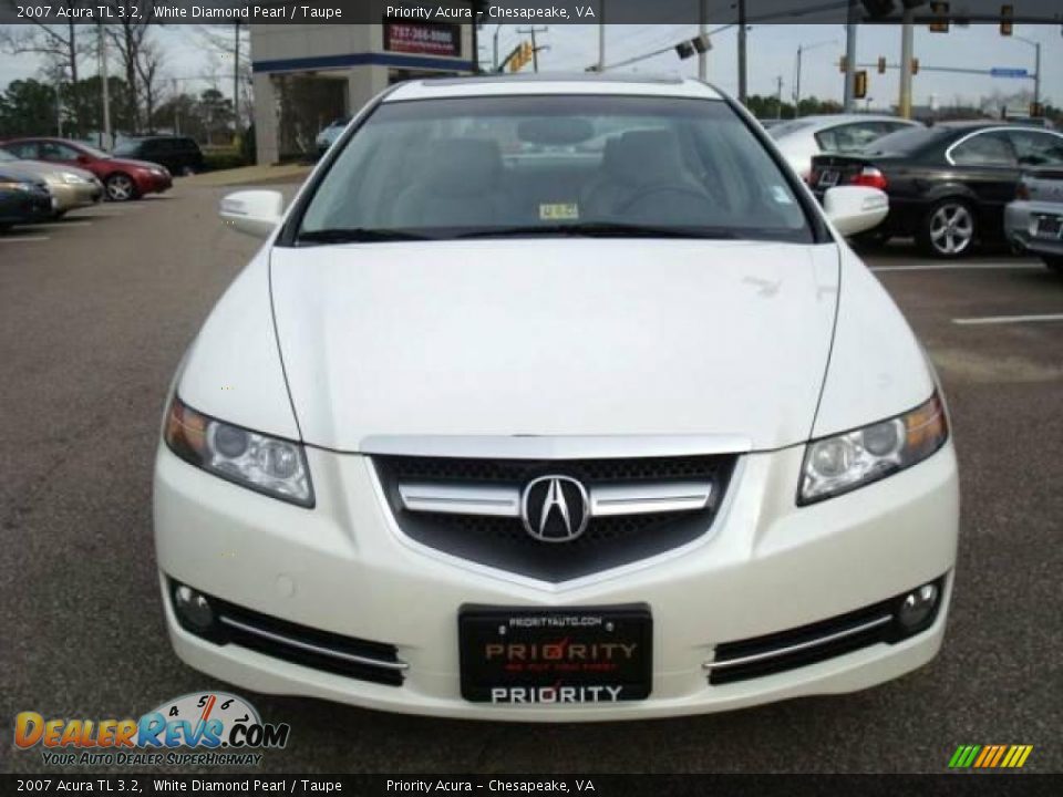 2007 Acura TL 3.2 White Diamond Pearl / Taupe Photo #8