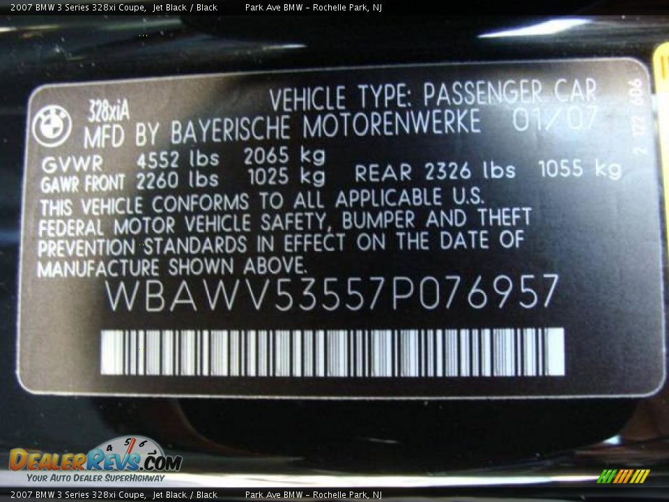 2007 BMW 3 Series 328xi Coupe Jet Black / Black Photo #25