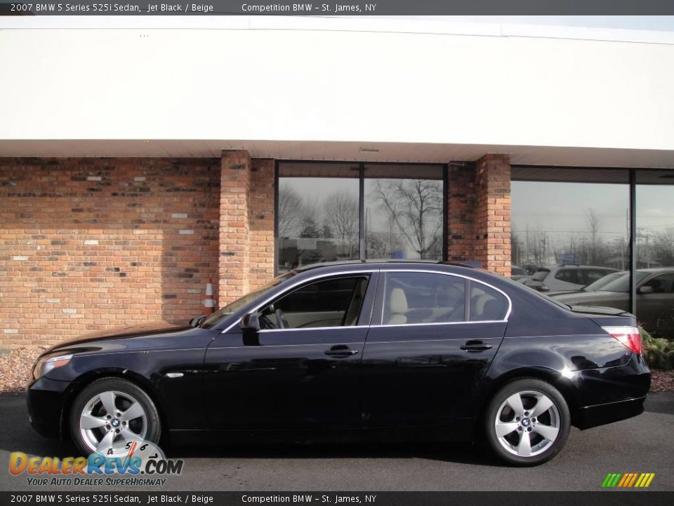2007 BMW 5 Series 525i Sedan Jet Black / Beige Photo #3