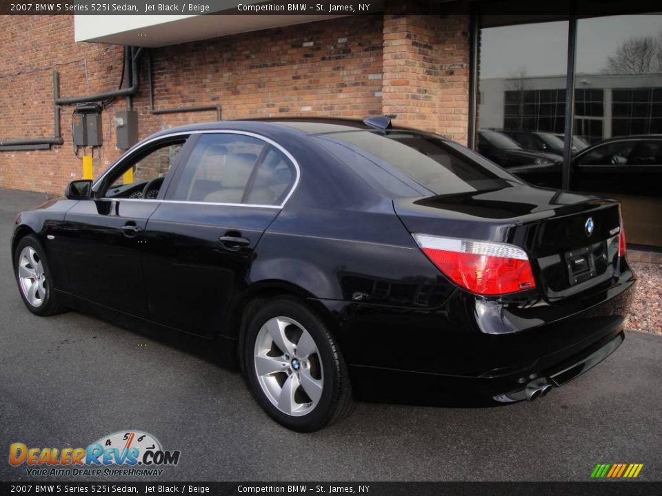 2007 BMW 5 Series 525i Sedan Jet Black / Beige Photo #4