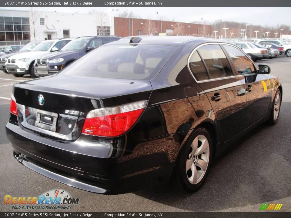 2007 BMW 5 Series 525i Sedan Jet Black / Beige Photo #6