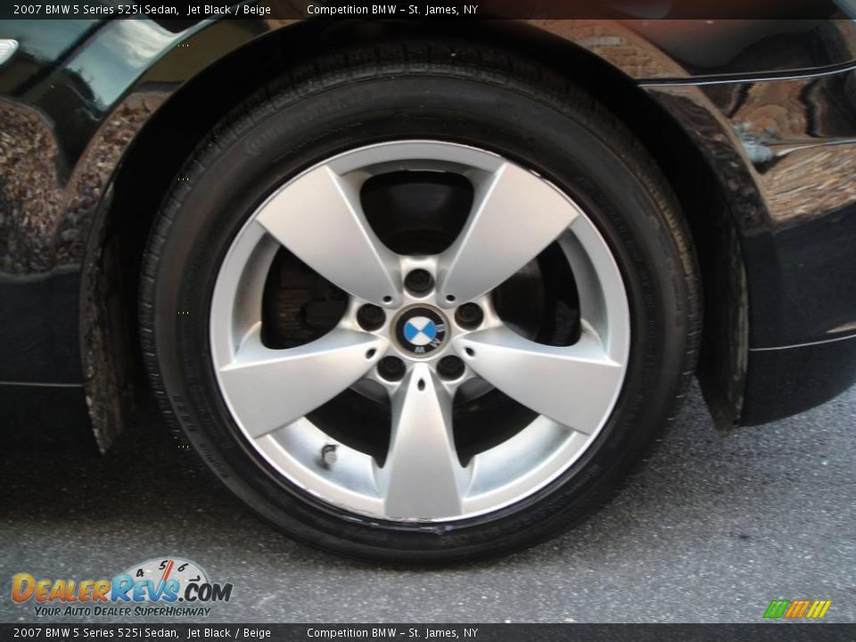 2007 BMW 5 Series 525i Sedan Jet Black / Beige Photo #7