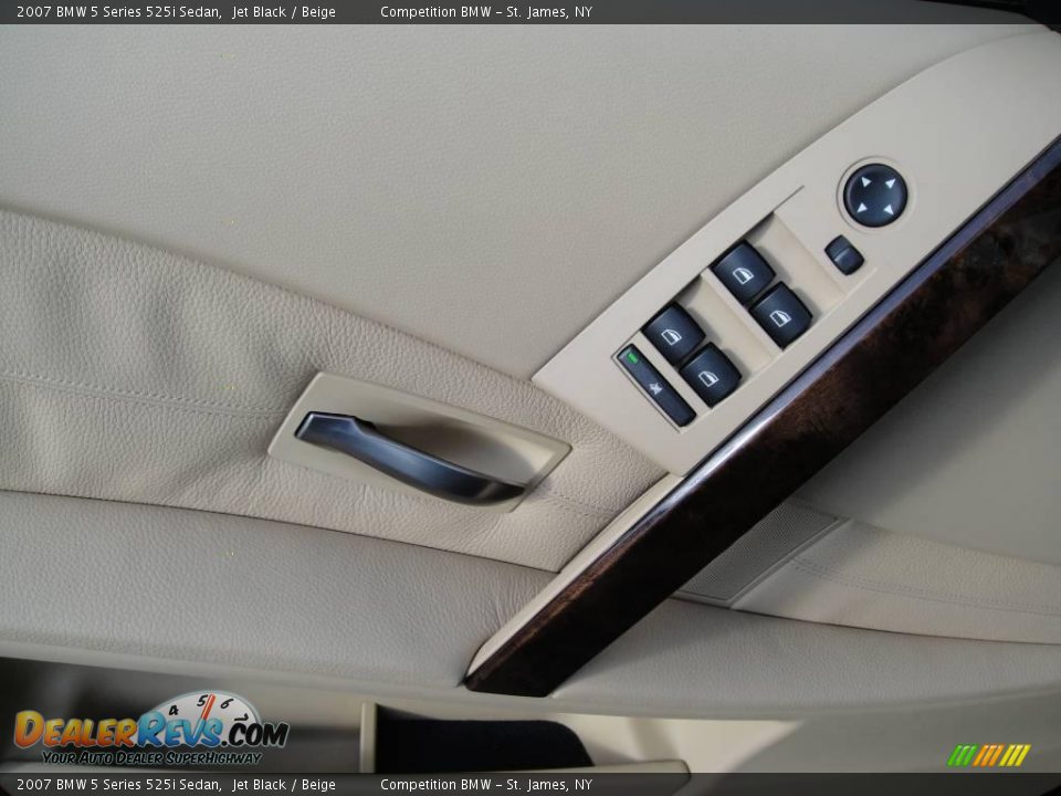 2007 BMW 5 Series 525i Sedan Jet Black / Beige Photo #8