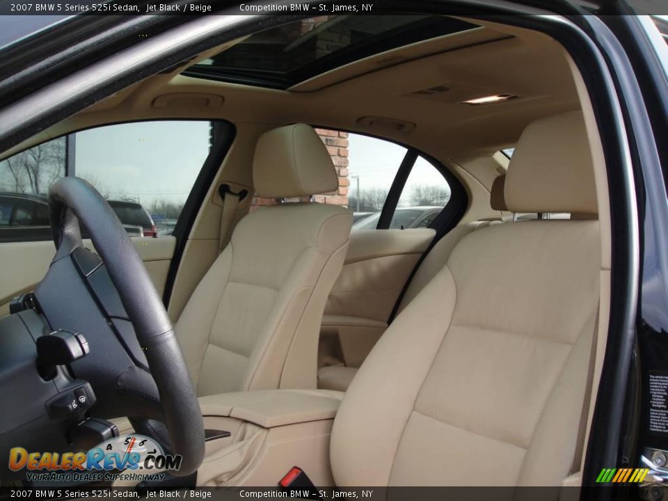 2007 BMW 5 Series 525i Sedan Jet Black / Beige Photo #9
