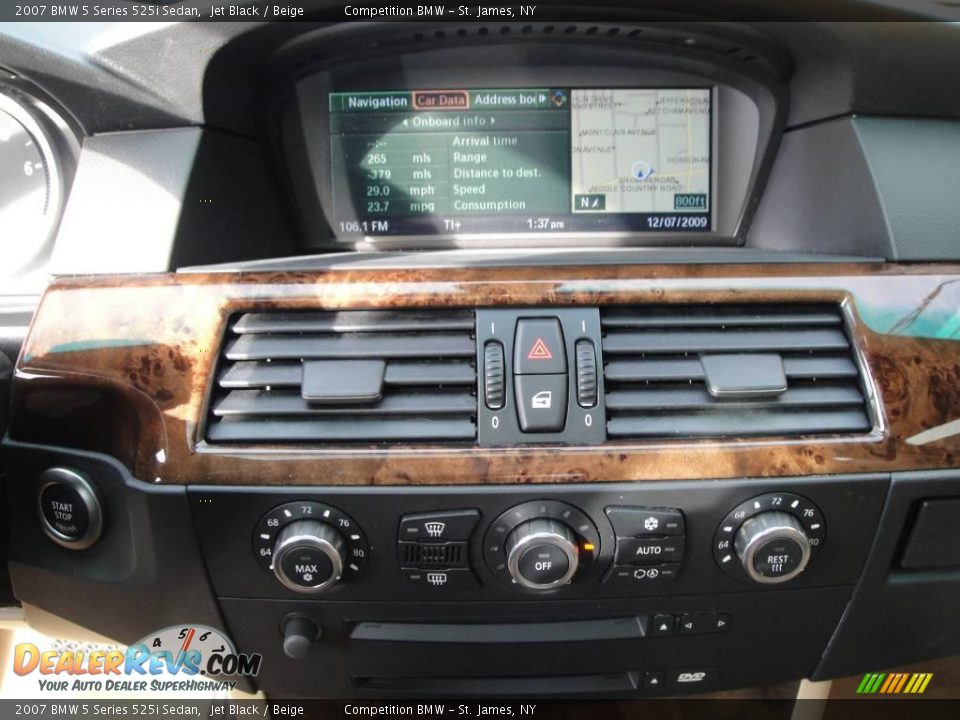 2007 BMW 5 Series 525i Sedan Jet Black / Beige Photo #12