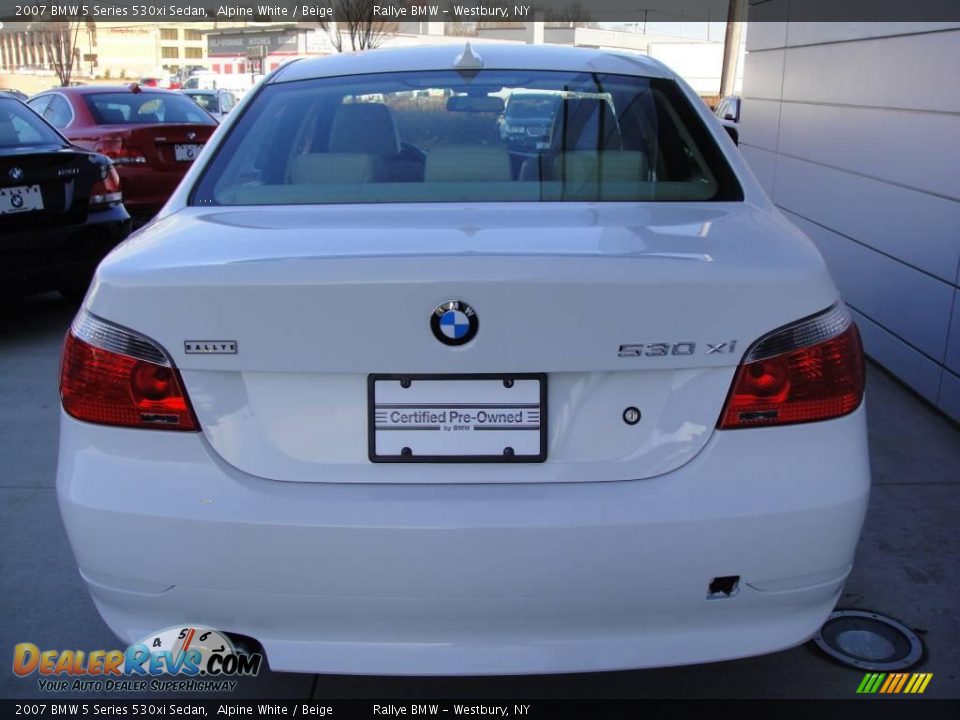 2007 BMW 5 Series 530xi Sedan Alpine White / Beige Photo #4