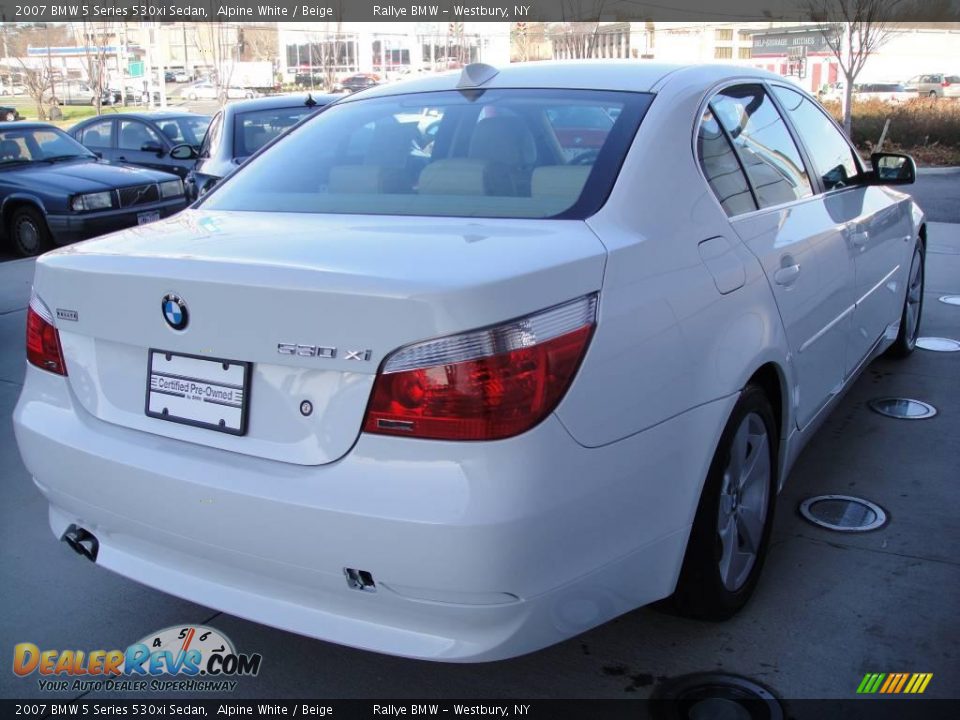 2007 BMW 5 Series 530xi Sedan Alpine White / Beige Photo #5