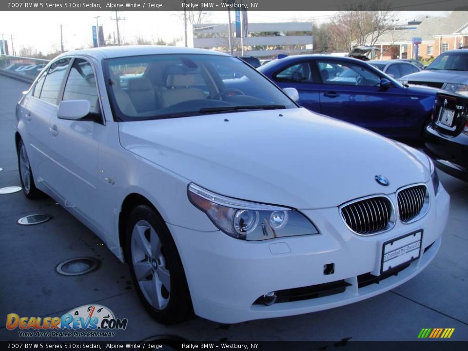 2007 BMW 5 Series 530xi Sedan Alpine White / Beige Photo #6