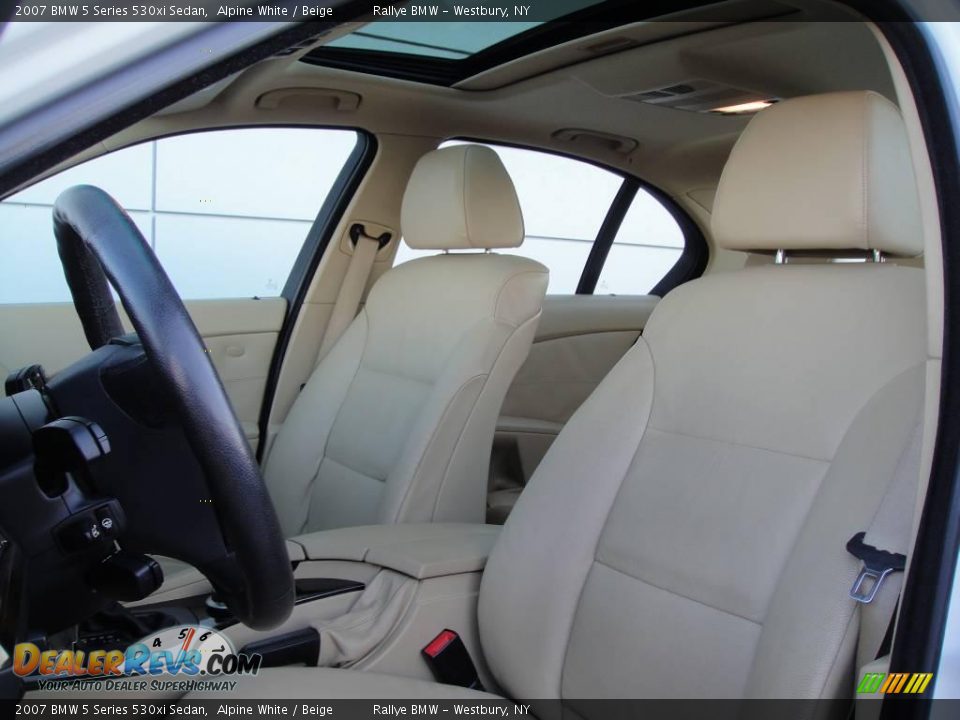 2007 BMW 5 Series 530xi Sedan Alpine White / Beige Photo #9