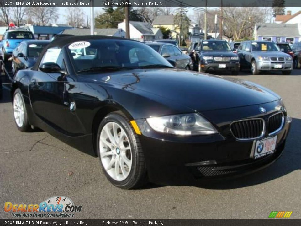 2007 BMW Z4 3.0i Roadster Jet Black / Beige Photo #4