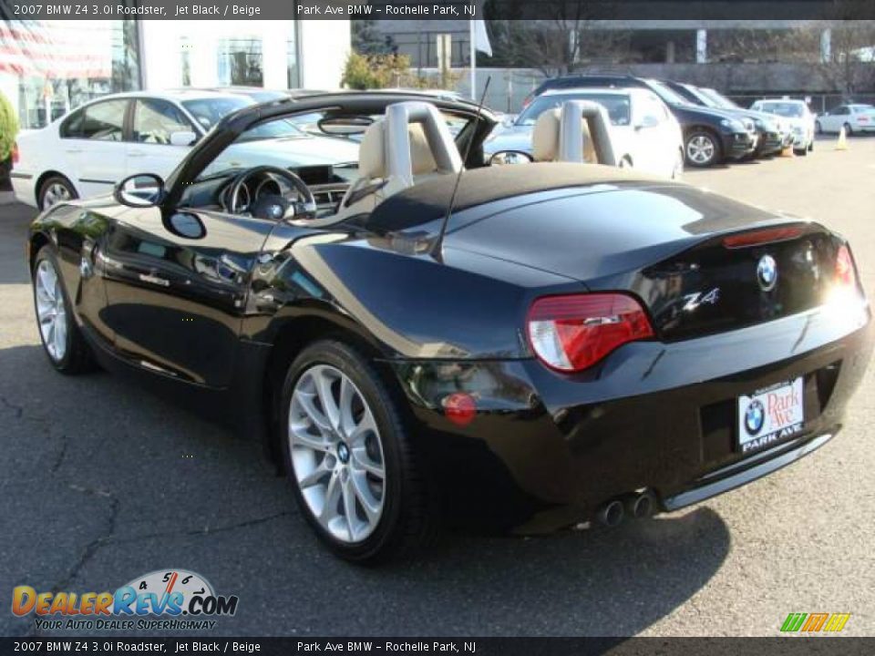2007 BMW Z4 3.0i Roadster Jet Black / Beige Photo #10