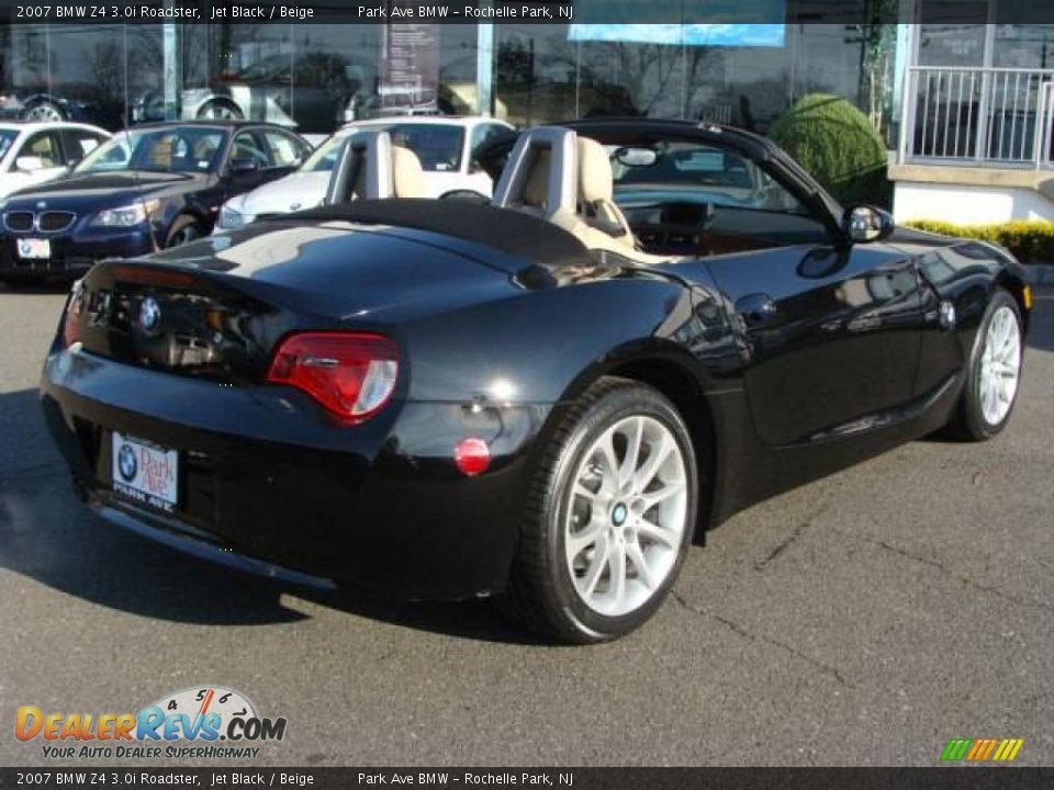 2007 BMW Z4 3.0i Roadster Jet Black / Beige Photo #14