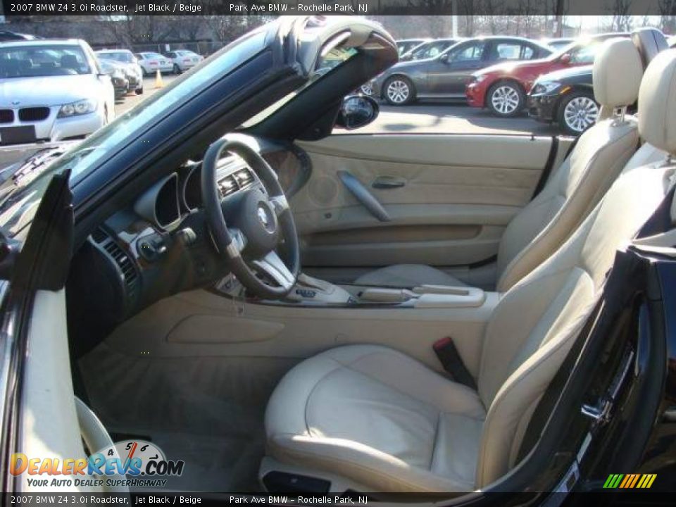 2007 BMW Z4 3.0i Roadster Jet Black / Beige Photo #17