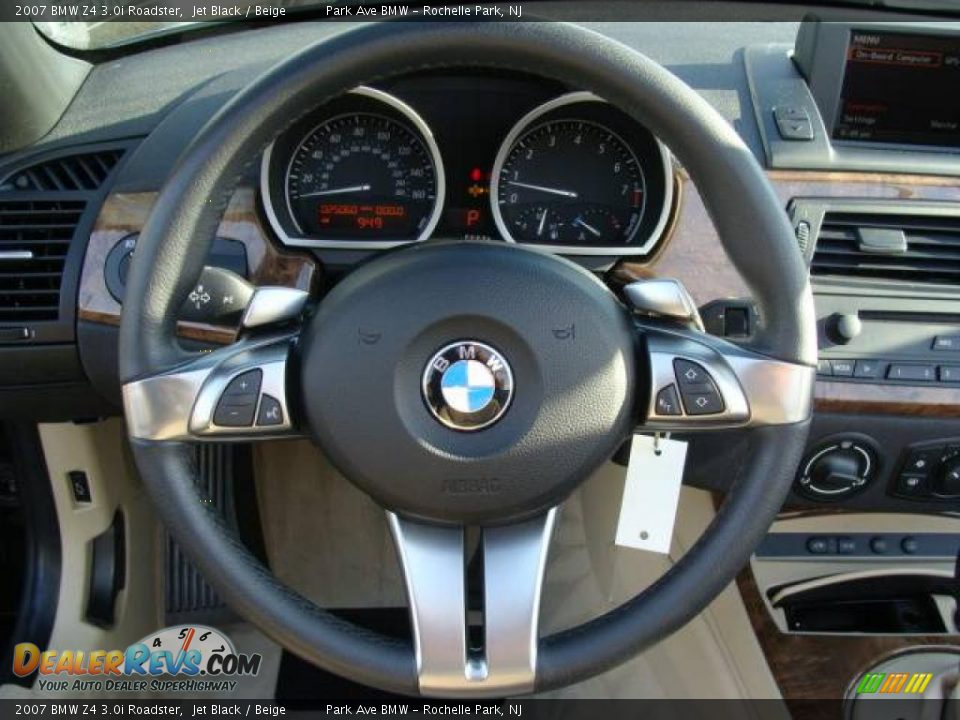 2007 BMW Z4 3.0i Roadster Jet Black / Beige Photo #21