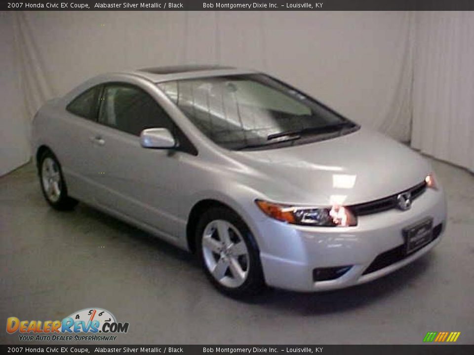 2007 Honda Civic EX Coupe Alabaster Silver Metallic / Black Photo #1