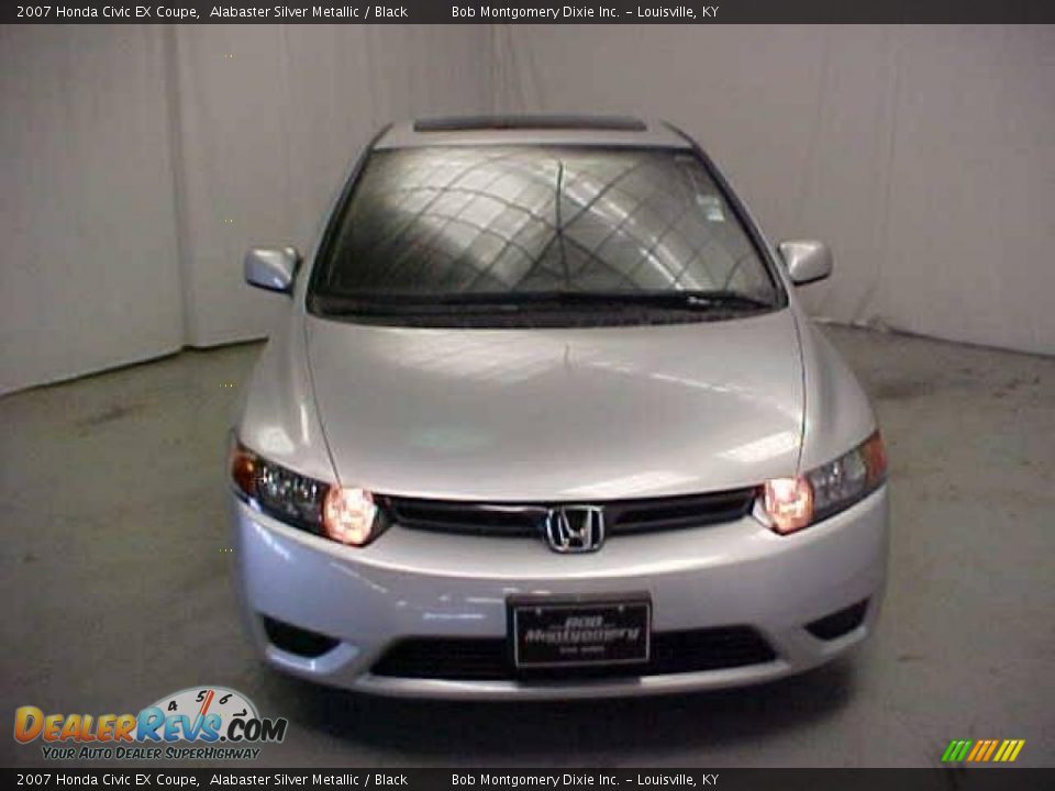 2007 Honda Civic EX Coupe Alabaster Silver Metallic / Black Photo #2