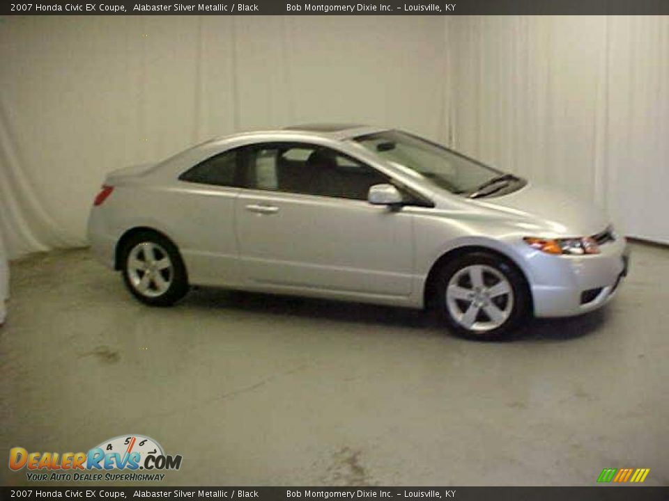 2007 Honda Civic EX Coupe Alabaster Silver Metallic / Black Photo #3