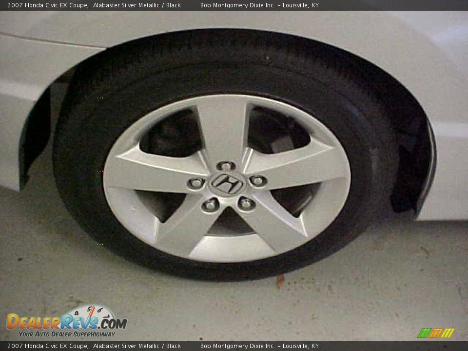 2007 Honda Civic EX Coupe Alabaster Silver Metallic / Black Photo #5