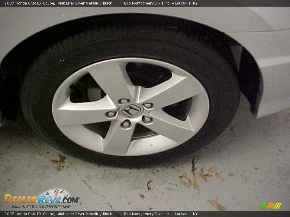 2007 Honda Civic EX Coupe Alabaster Silver Metallic / Black Photo #6