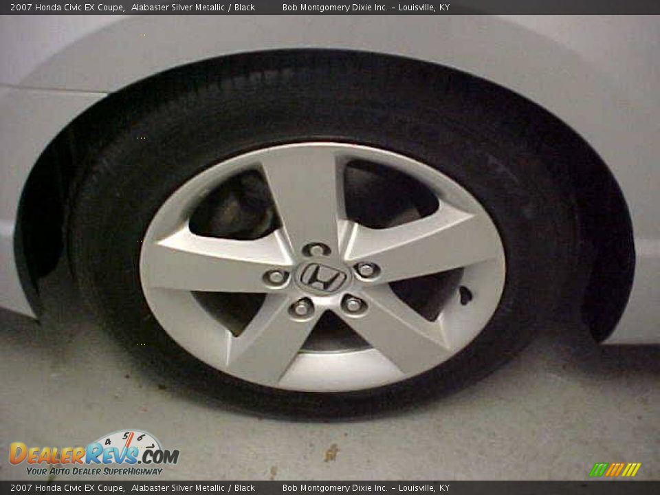 2007 Honda Civic EX Coupe Alabaster Silver Metallic / Black Photo #7