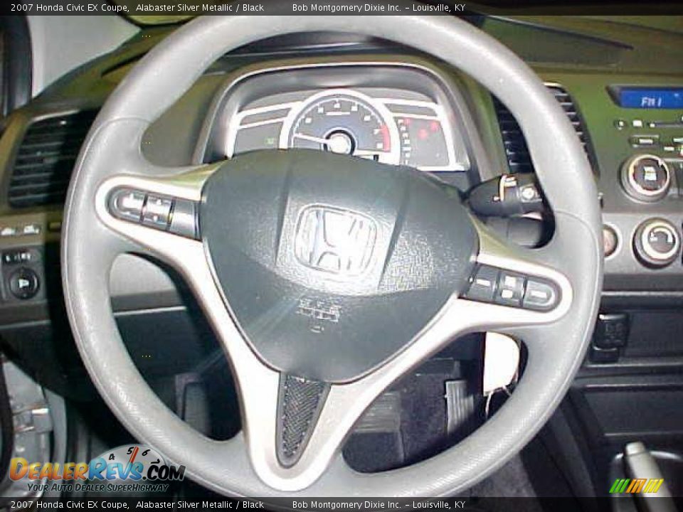 2007 Honda Civic EX Coupe Alabaster Silver Metallic / Black Photo #11