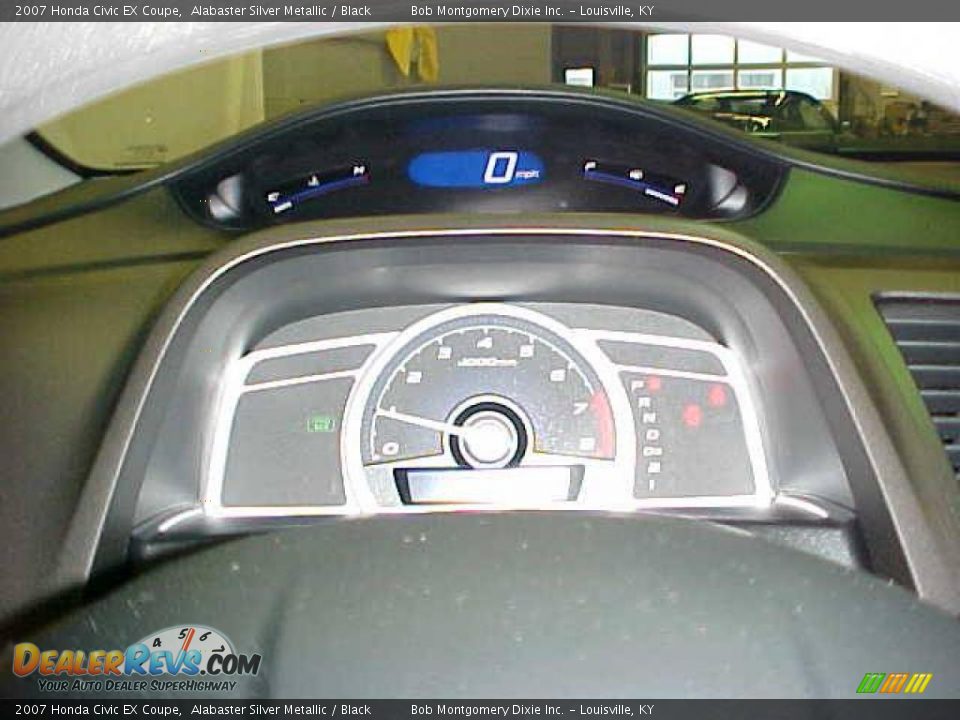 2007 Honda Civic EX Coupe Alabaster Silver Metallic / Black Photo #12