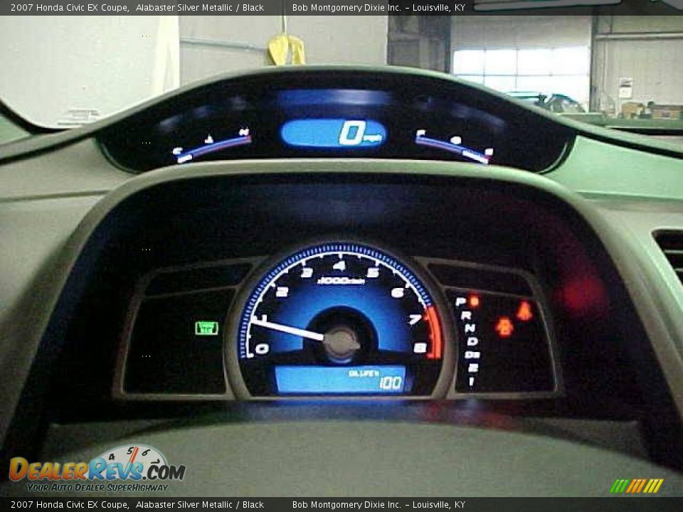2007 Honda Civic EX Coupe Alabaster Silver Metallic / Black Photo #13
