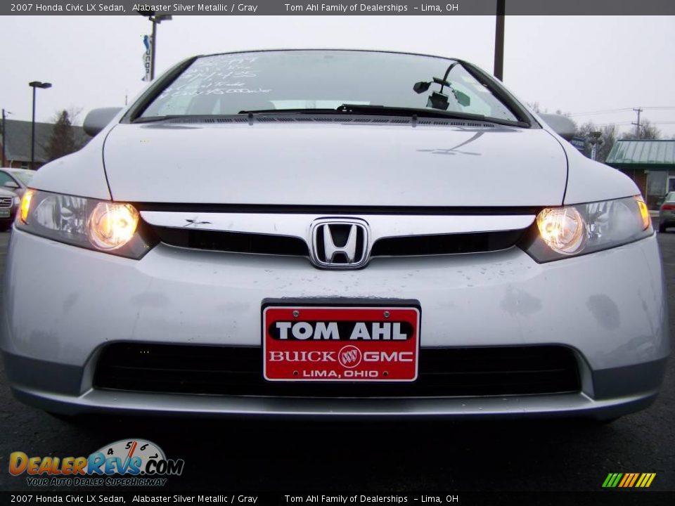 2007 Honda Civic LX Sedan Alabaster Silver Metallic / Gray Photo #3