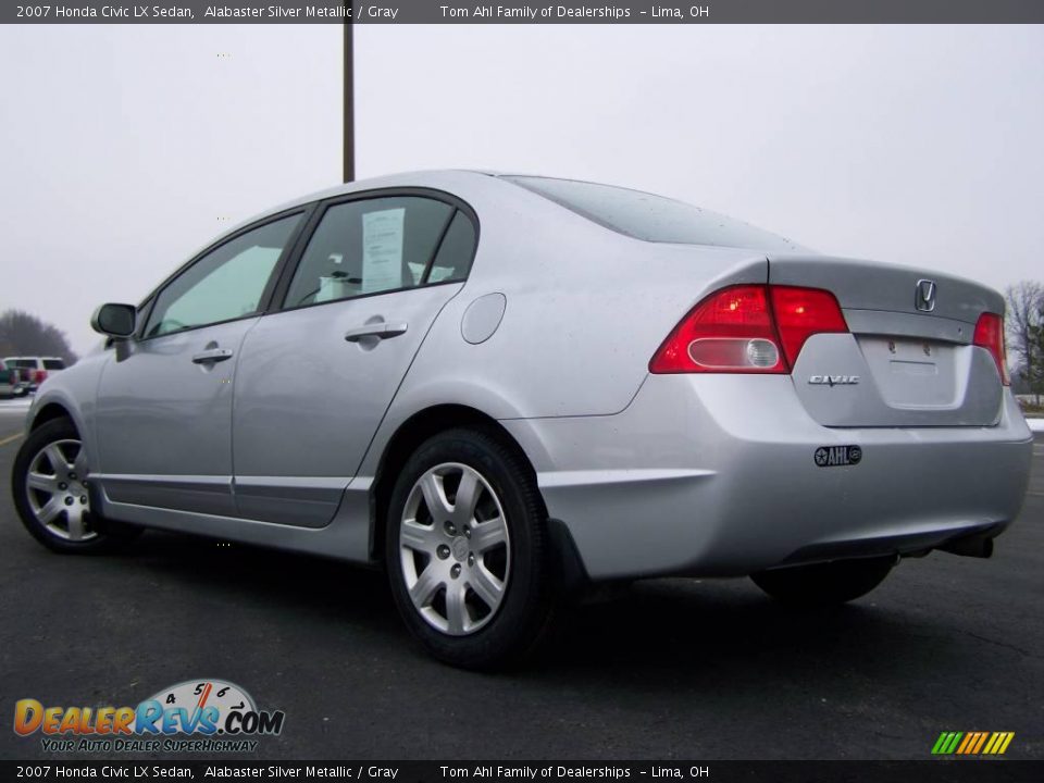 2007 Honda Civic LX Sedan Alabaster Silver Metallic / Gray Photo #4