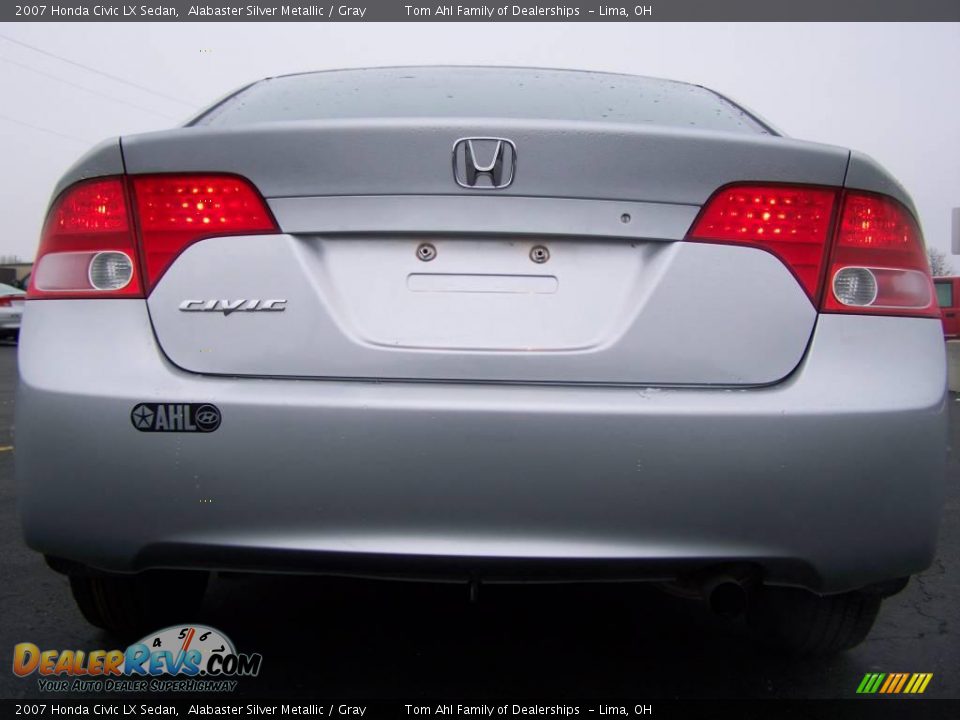 2007 Honda Civic LX Sedan Alabaster Silver Metallic / Gray Photo #6