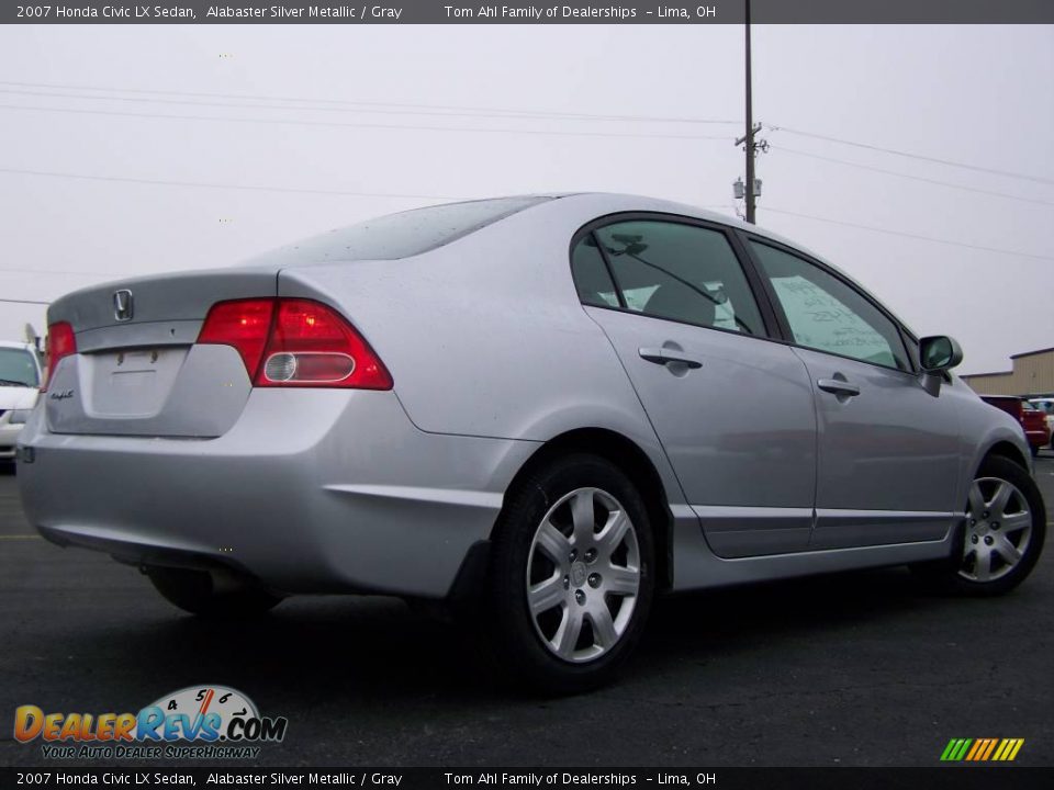2007 Honda Civic LX Sedan Alabaster Silver Metallic / Gray Photo #7