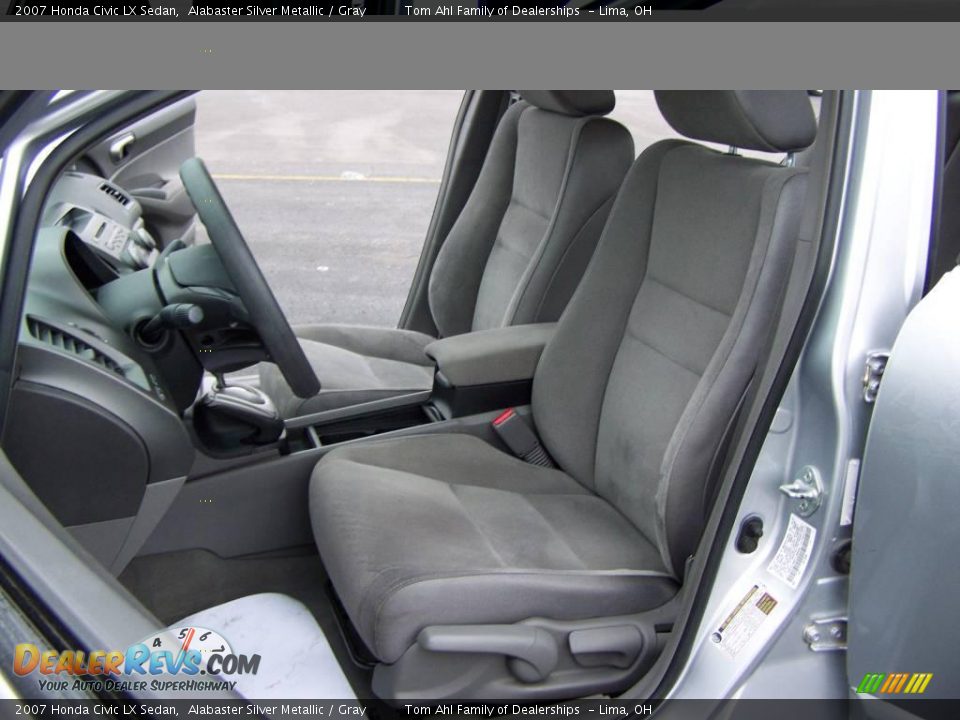2007 Honda Civic LX Sedan Alabaster Silver Metallic / Gray Photo #8