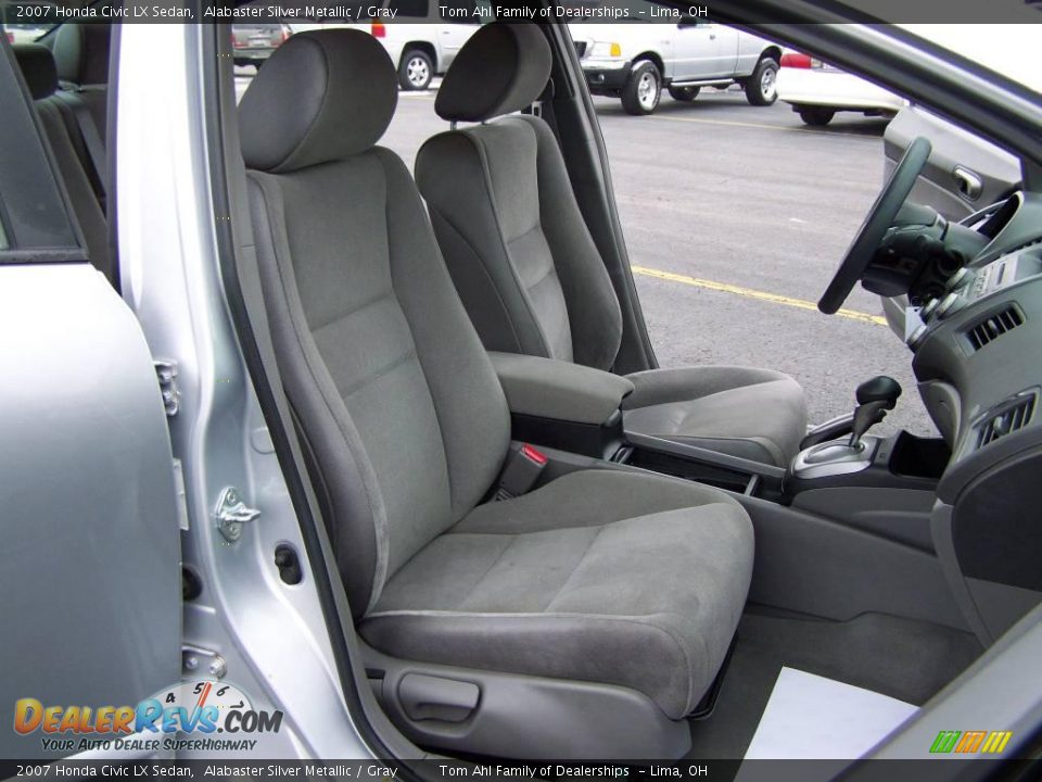 2007 Honda Civic LX Sedan Alabaster Silver Metallic / Gray Photo #12